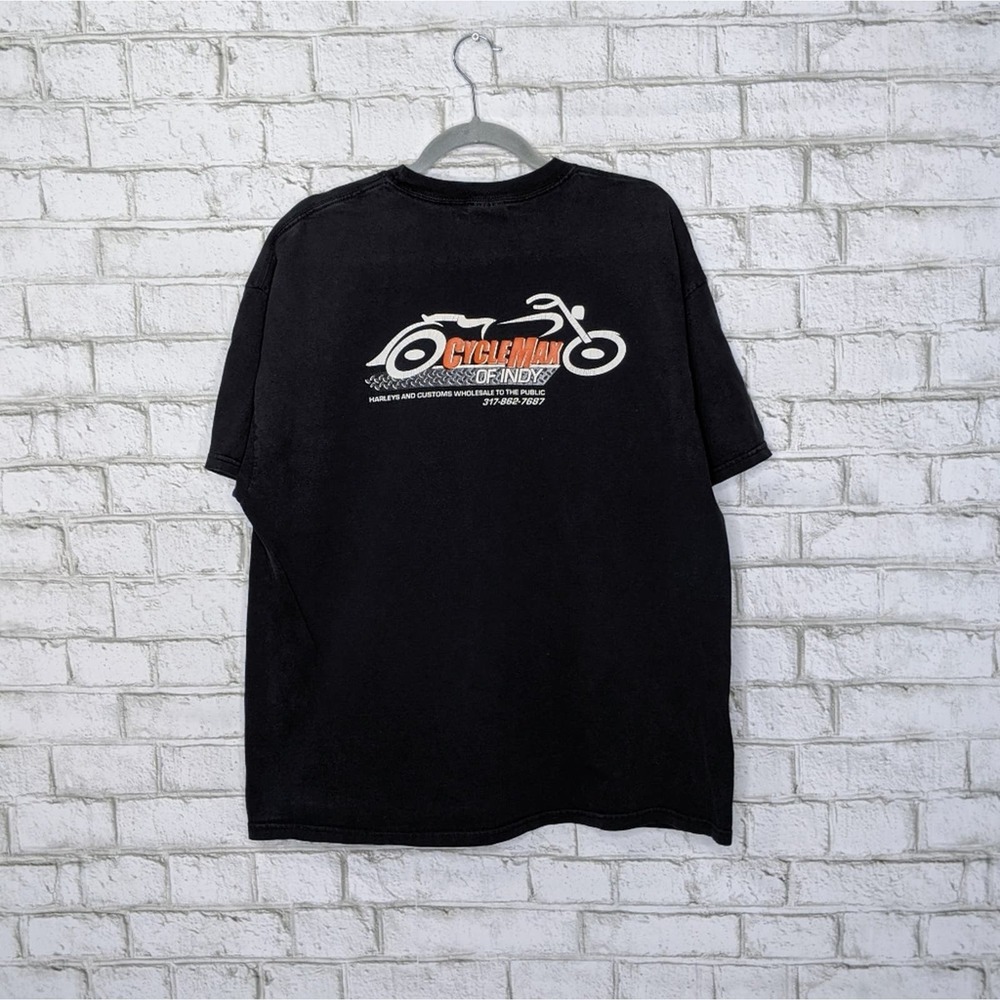 Cycle Max Harley Davidson T-shirt Parts Motorcycle Double Side Biker HD